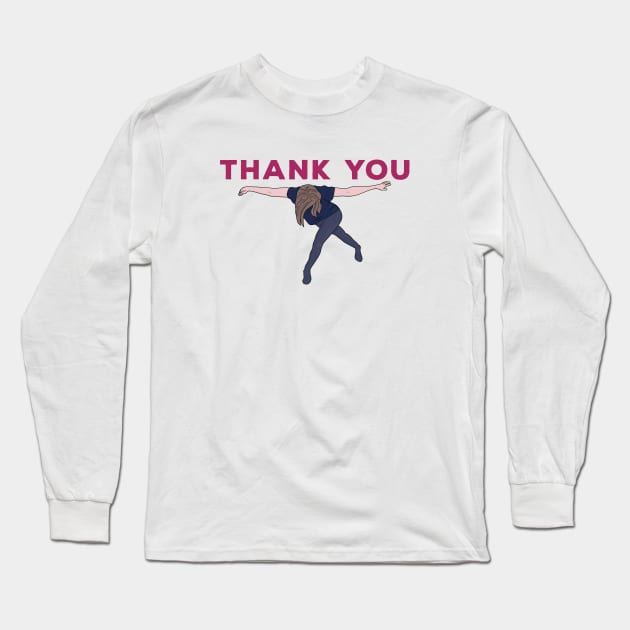 Thank You bowing funny meme Long Sleeve T-Shirt by DiegoCarvalho